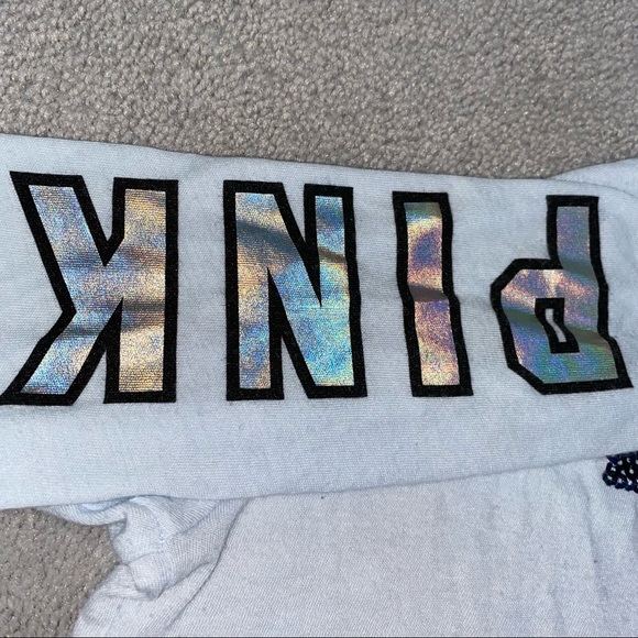 PINK V-Neck T-shirt with Sequins - Picture 7 of 9